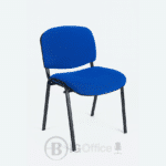 Chaise ISO en Tissu Bleu – Chaise Visiteur et de Conférence avec Pieds Métalliques Noirs