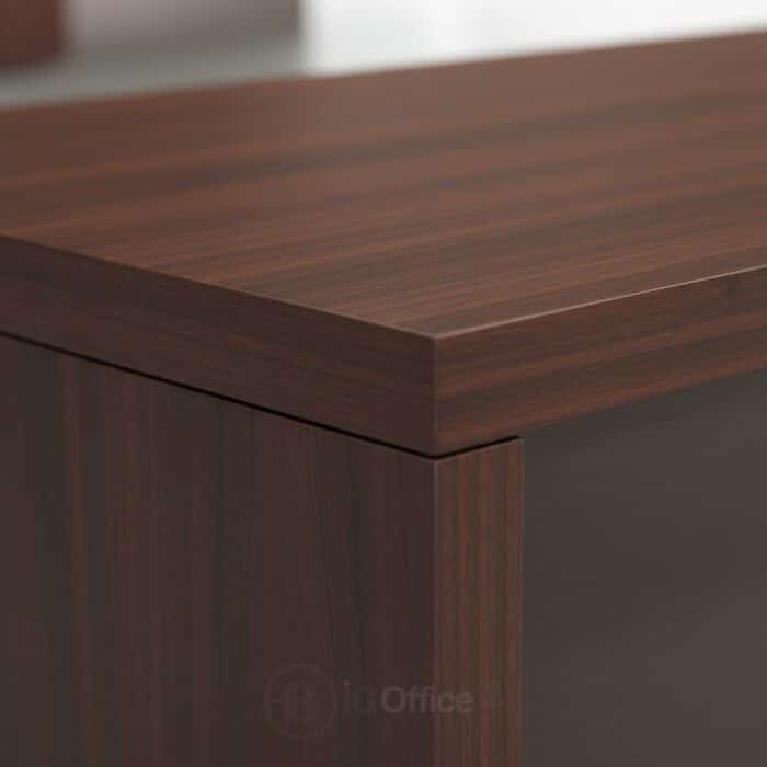Bureau de Direction Aldo: L'Alliance du Noyer & Gris avec Rangement Latéral Intégré – Image 3