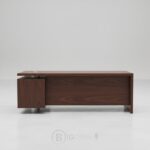 Bureau de Direction Aldo: L'Alliance du Noyer & Gris avec Rangement Latéral Intégré – Image 4