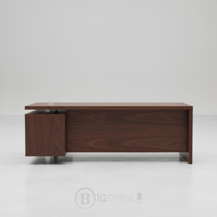 Bureau de Direction Aldo: L'Alliance du Noyer & Gris avec Rangement Latéral Intégré – Image 4
