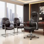 Ensemble de Chaises de Bureau Ergonomique et Fauteuils Visiteur Style Sport - FERRARI Marron – Image 7