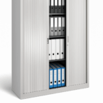 Armoire haute à rideaux PVC – H 198 x L 120 x P 45 cm | Rangement bureau professionnel