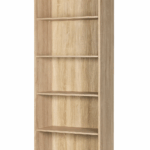 Bibliothèque haute en bois clair – 5 étagères réglables