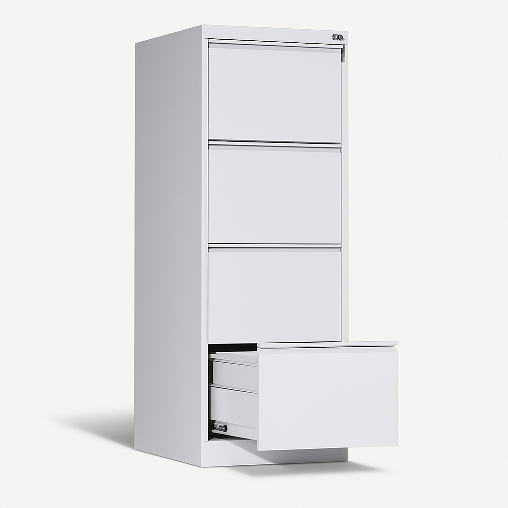 Classeur métallique à 4 tiroirs avec serrure – rangement de bureau sécurisé
