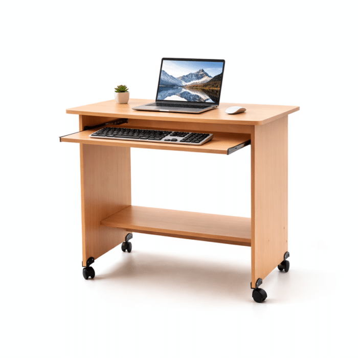 Table Ordinateur en bois avec support clavier – Image 2