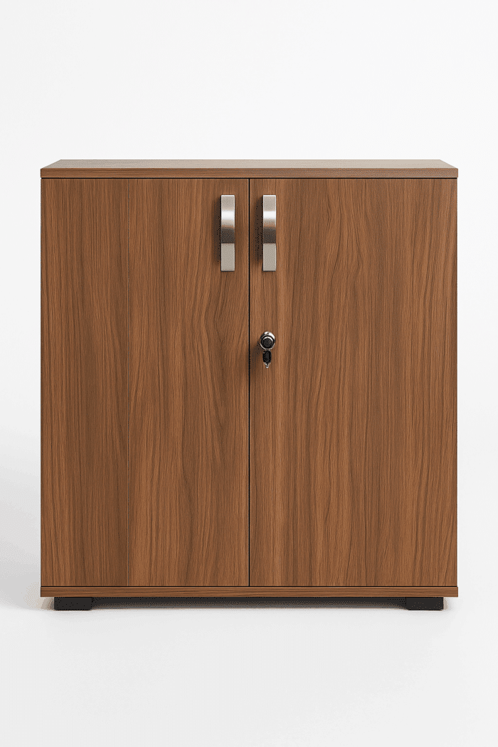 Armoire basse H 80 x L 80 x P 40 cm avec 2 portes battantes en bois – Image 2