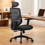 Chaise Manager Ergonomique en Tissu Mesh avec Appui-tête – Siège de Bureau Maroc – Image 10