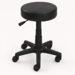 Chaise Tabouret en Similicuir Noir