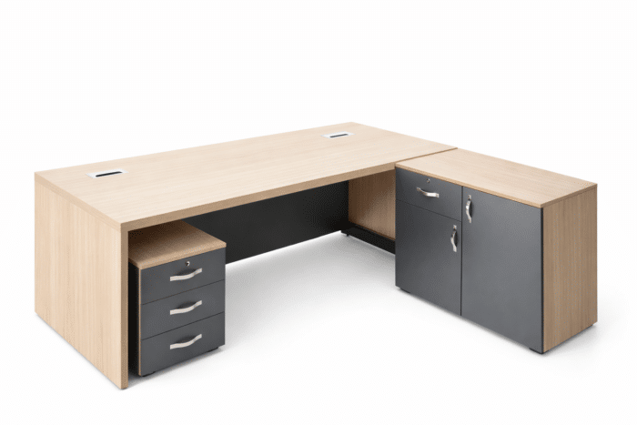 Bureau de direction avec retour 220x100 cm – Bureau exécutif haut de gamme – Image 2