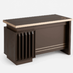 Bureau individuel moderne avec bardage en bois foncé – Design professionnel