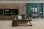 Bureau de Direction Design avec Retour Intégré – 220×200×75 cm