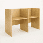 Bureau de travail double en bois clair – Cloisonné individuel signé Big Office