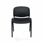 Chaise Visiteur ISO Noire Confort - Métal & Simili Cuir (Idéale Bureau & Salle d'Attente) – Image 2