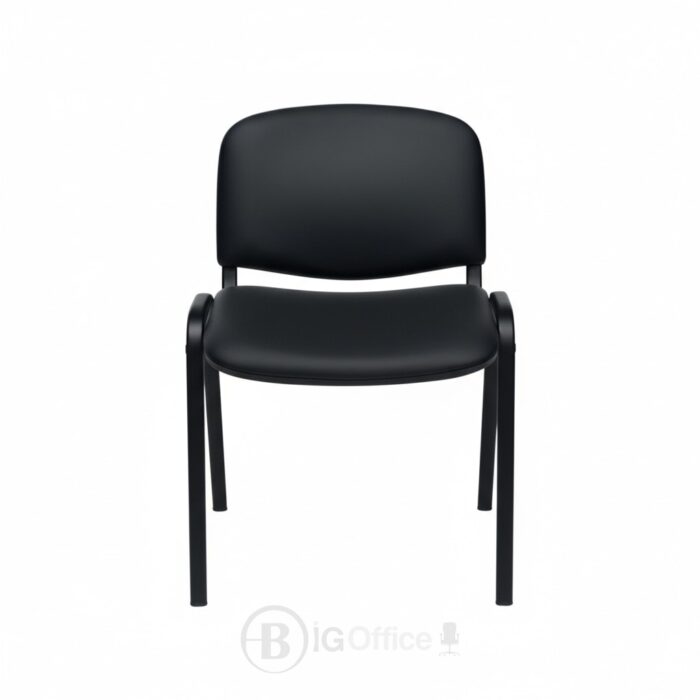 Chaise Visiteur ISO Noire Confort - Métal & Simili Cuir (Idéale Bureau & Salle d'Attente) – Image 2