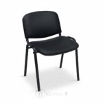 Chaise Visiteur ISO Noire Confort - Métal & Simili Cuir (Idéale Bureau & Salle d'Attente)