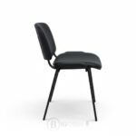 Chaise Visiteur ISO Noire Confort - Métal & Simili Cuir (Idéale Bureau & Salle d'Attente) – Image 4
