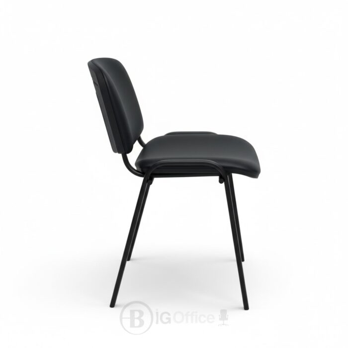 Chaise Visiteur ISO Noire Confort - Métal & Simili Cuir (Idéale Bureau & Salle d'Attente) – Image 4