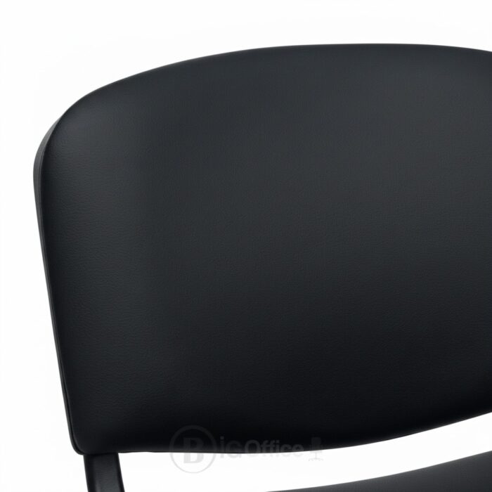 Chaise Visiteur ISO Noire Confort - Métal & Simili Cuir (Idéale Bureau & Salle d'Attente) – Image 6