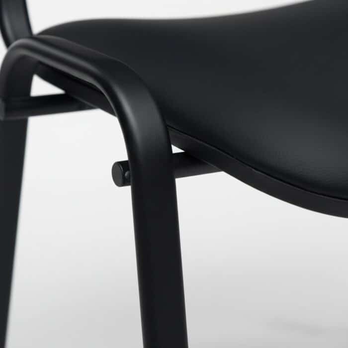 Chaise Visiteur ISO Noire Confort - Métal & Simili Cuir (Idéale Bureau & Salle d'Attente) – Image 7