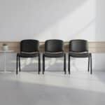 Chaise Visiteur ISO Noire Confort - Métal & Simili Cuir (Idéale Bureau & Salle d'Attente) – Image 8