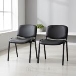 Chaise Visiteur ISO Noire Confort - Métal & Simili Cuir (Idéale Bureau & Salle d'Attente) – Image 10