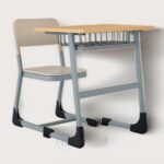 Table scolaire individuelle avec siège intégré et panier de rangement – Image 4