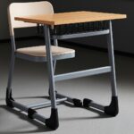 Table scolaire individuelle avec siège intégré et panier de rangement – Image 3