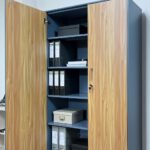 Armoire Bibliothèque Métal Bois HX-W060ZY – 90x185x40 cm – Image 5