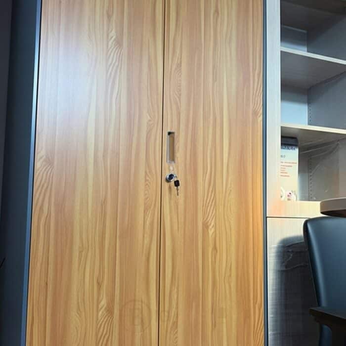 Armoire Bibliothèque Métal Bois HX-W060ZY – 90x185x40 cm – Image 4