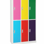 Vestiaire Multicolore Métallique 6 Cases – Design Ludique et Sécurisé