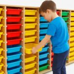 Armoire pédagogique avec bacs de rangement multicolores – 60 bacs – Image 7
