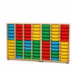 Armoire pédagogique avec bacs de rangement multicolores – 60 bacs – Image 6