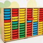 Armoire pédagogique avec bacs de rangement multicolores – 60 bacs – Image 4