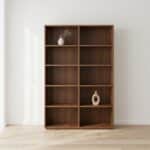 Bibliothèque dimension H 188 x L 120 x P 40 cm en Bois Foncé à 10 Niches - Style Moderne et Élégant – Image 5