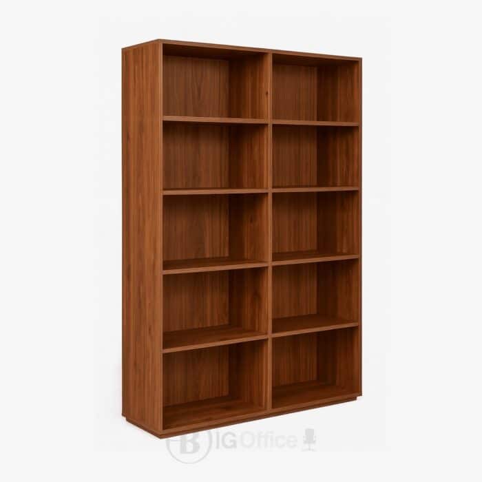 Bibliothèque dimension H 188 x L 120 x P 40 cm en Bois Foncé à 10 Niches - Style Moderne et Élégant – Image 2