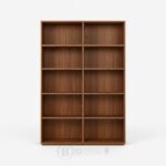 Bibliothèque dimension H 188 x L 120 x P 40 cm en Bois Foncé à 10 Niches - Style Moderne et Élégant