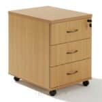 Caisson mobile MDF 3 tiroirs avec serrure – Finition bois personnalisable