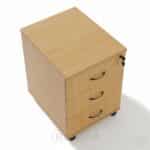Caisson mobile MDF 3 tiroirs avec serrure – Finition bois personnalisable – Image 5