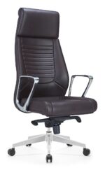 Fauteuil de direction avec 2 chaises visiteurs – Simili cuir noir, structure chromée – Image 4