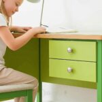 Bureau vert pour enfant ou étudiant – avec 2 tiroirs de rangement – Image 4