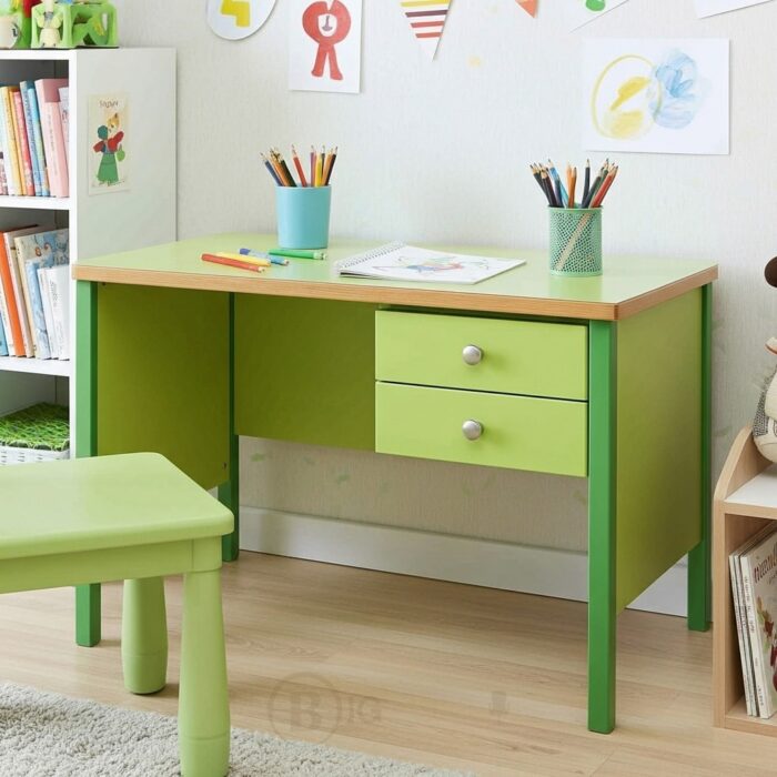 Bureau vert pour enfant ou étudiant – avec 2 tiroirs de rangement – Image 3