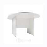 Table de Réunion Ovale Blanche Moderne - 240x120 cm – Bureau Professionnel Élégant – Image 4