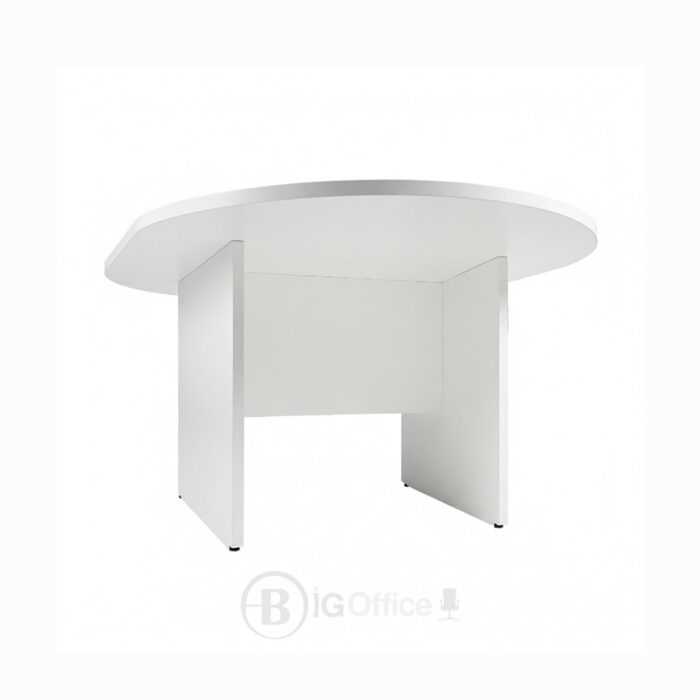 Table de Réunion Ovale Blanche Moderne - 240x120 cm – Bureau Professionnel Élégant – Image 4