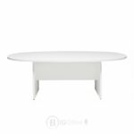 Table de Réunion Ovale Blanche Moderne - 240x120 cm – Bureau Professionnel Élégant – Image 2