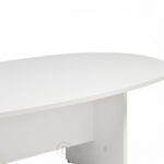 Table de Réunion Ovale Blanche Moderne - 240x120 cm – Bureau Professionnel Élégant – Image 5