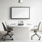 Table de Réunion Ovale Blanche Moderne - 240x120 cm – Bureau Professionnel Élégant – Image 7