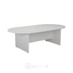 Table de Réunion Ovale Blanche Moderne - 240x120 cm – Bureau Professionnel Élégant