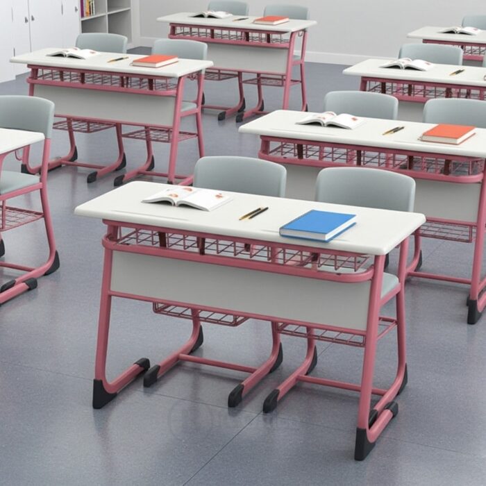 Table Écolier Deux Places avec 2 Chaises – Mobilier Scolaire Ergonomique – Image 4