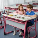 Table Écolier Deux Places avec 2 Chaises – Mobilier Scolaire Ergonomique – Image 3
