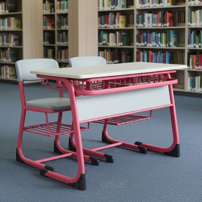 Table Écolier Deux Places avec 2 Chaises – Mobilier Scolaire Ergonomique – Image 2